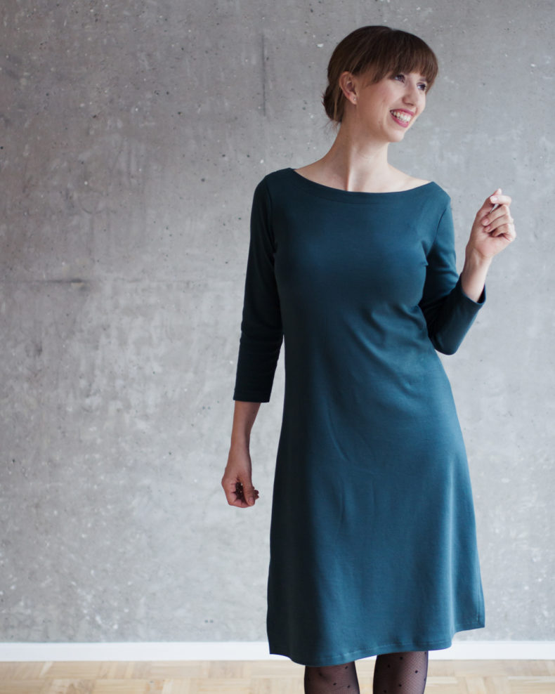 Nähanleitung Kleid nähen - Schnittmuster U-Boot-Ausschnitt Kleid Modular Collection - Schnittduett - Moderne Schnittmuster für Frauen, die minimalistische Mode lieben