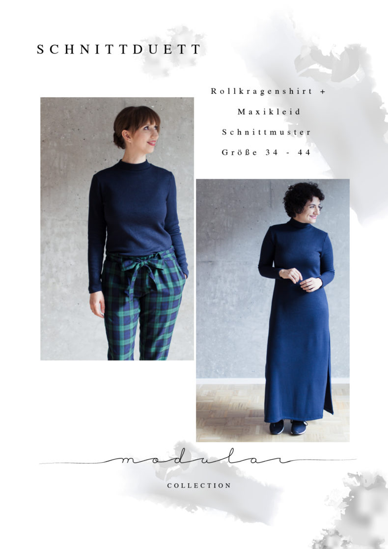 Schnittmuster Rollkragenpullover und Maxikleid Modular Collection - Schnittduett - Moderne Schnittmuster für Frauen, die minimalistische Mode lieben