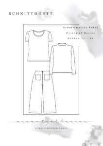 Schnittmuster Paket "Essential Basics" - Schnittmuster High Waist Hose Lola und Basic Shirts Modular im Set nähen - Schnittduett - Moderne Schnittmuster für Damen zum Selbernähen